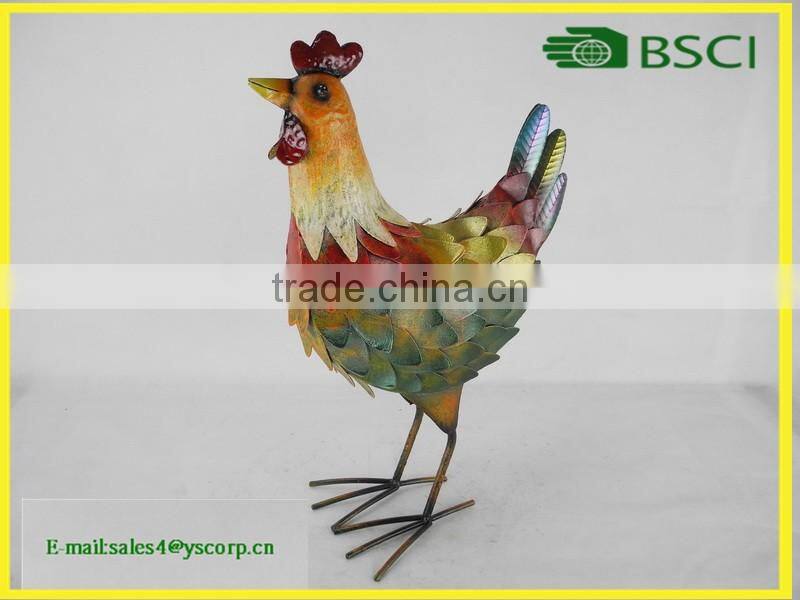 Cast Iron Christmas Ornaments Garden Decoration Chicken Metal Chicken Statue