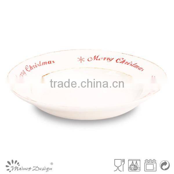 christmas ceramic chinese soup bowls with snow
