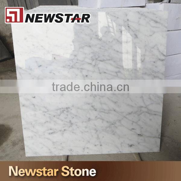 Newstar Standard Size Bianco Carrara White Marble Flooring Stone Tile