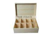 6 compartment customized wooden tea box