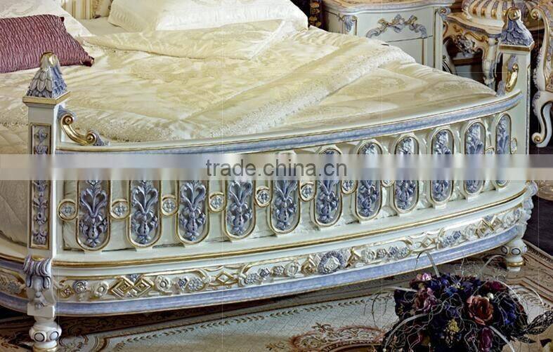 Super luxury antique hand made Italian Baroque french Louver Louis16 king size bedroom furniture
