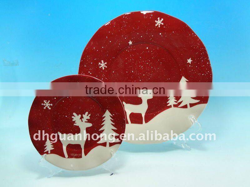 Round Ceramic Christmas Plate