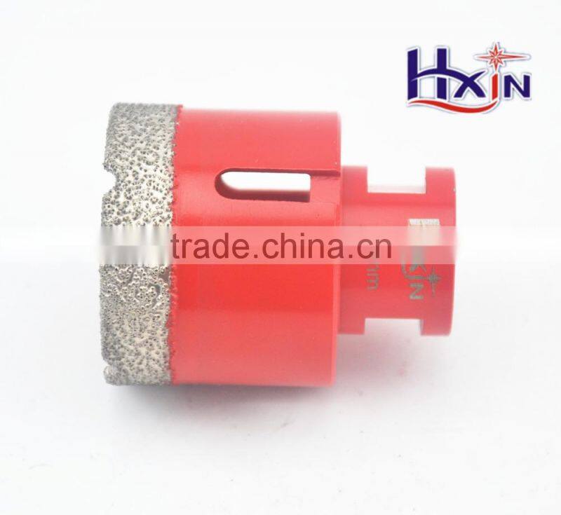 High quality Red color Brazed diamond core drill bit / Hollow core diamond drill bits for hard rock