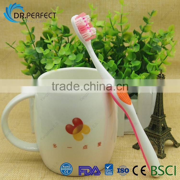 Soft Rubber Handle Toothbrush With Tongue Cleaner Teeth Care For People