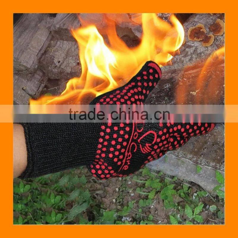 Extremely Flame and Heat Resistant Barbecue Mitts with Silicone for Grill,Smoker,Pit,Fireplace,Camping,Kitchen BBQ Ove Glove