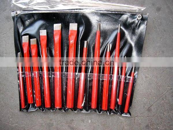 carbon steel forged cold chise stone chisel with rubber grip