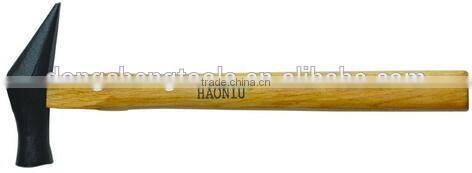 Carbon steel pointed tail hammer with wooden handle