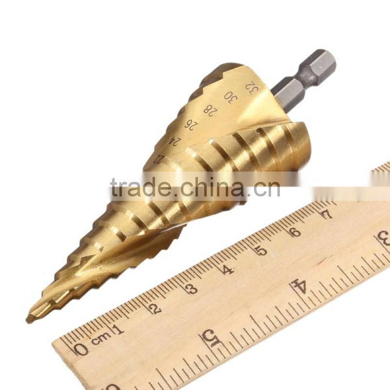 4-32mm Hex Shank TiN HSS Step Drill Bit