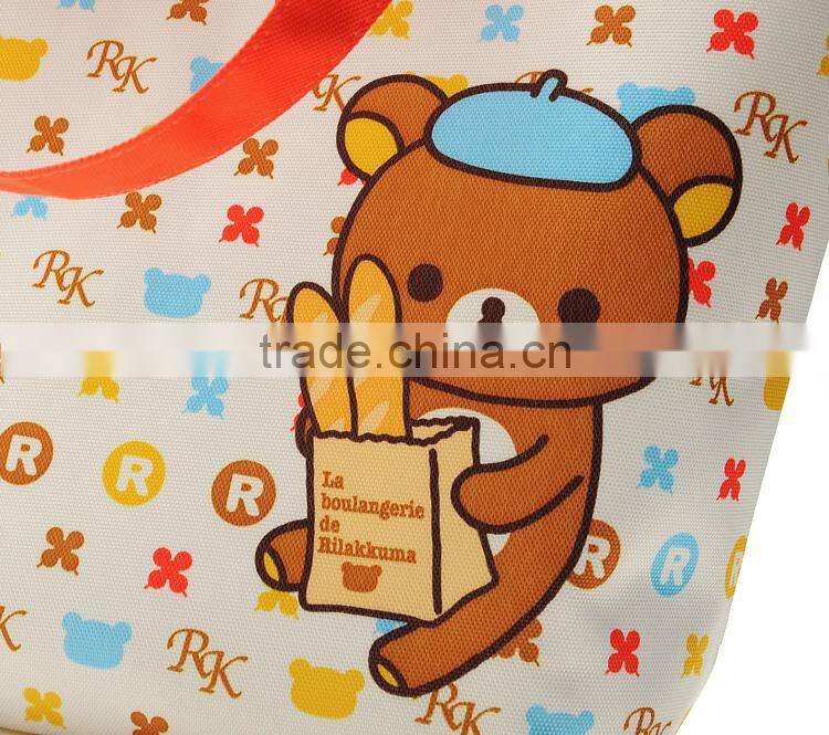 Cute Bear Printing Nylon Shopping Tote Bag,Wholesale Women Nylon Tote Bag