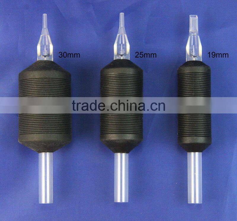 20PCS Prime Tattoo Tube - 1" Black Sterile Disposable Tattoo Grips with Clear Tip