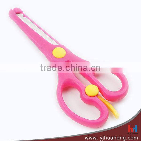 5.25" left hand promotional plastic handle student scissors (HA-07B)