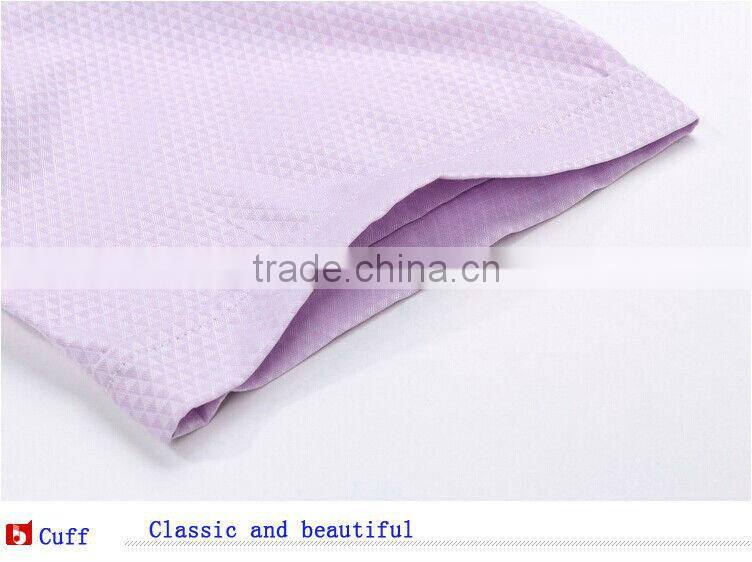 Mens short sleeve solid color jacquard weave dress shirts