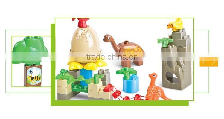 Educational diy kids building block game toy dinosaur king