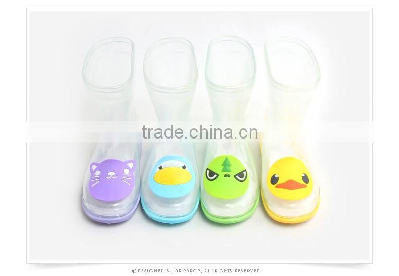 half transparent pvc rain boots for kids