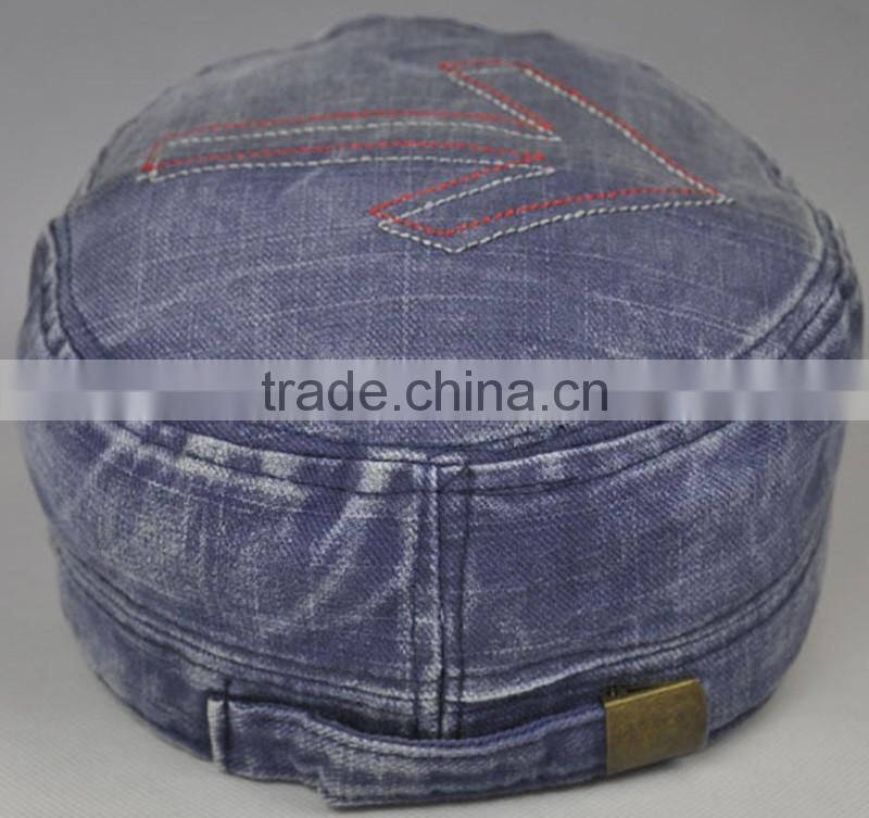Shabby Denim Army Caps Custom Washed Military Hats With Your Own Design
