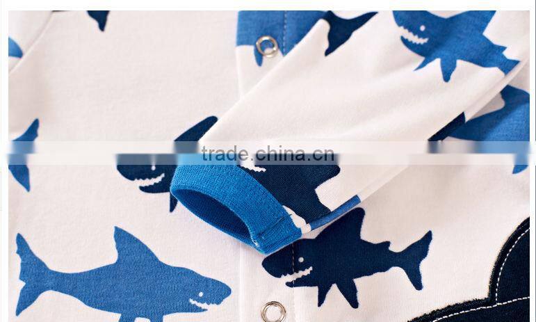 Wholesale cotton plain baby romper,baby animal print rompers,long sleeves long leg baby romper