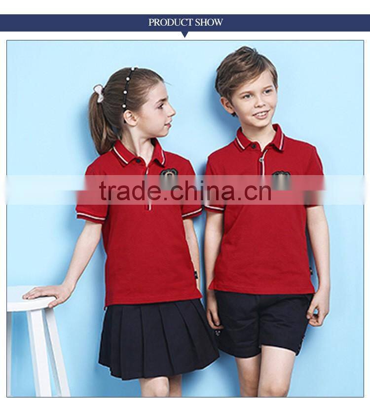 Custom Unisex Summer Red Color Polo School Uniform Shirt