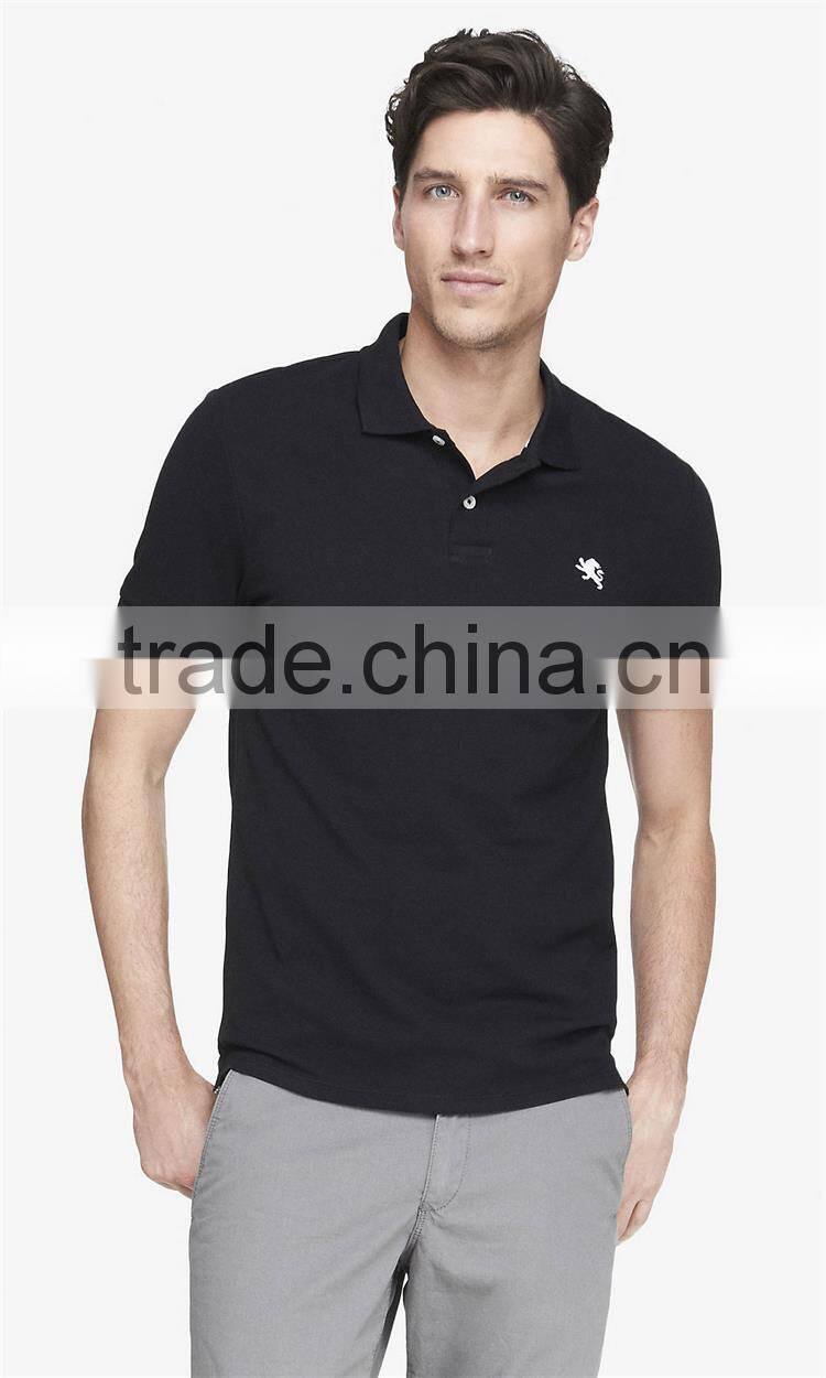 2015 new trendy collar design mens slim fit pique different color collar polo shirt wholesale