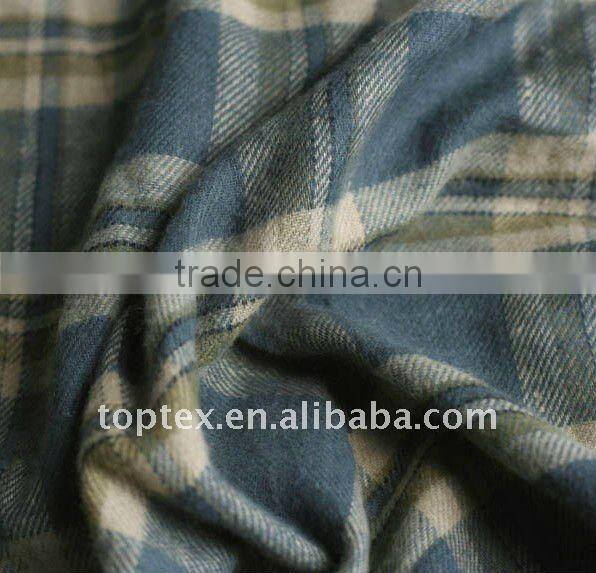 100% cotton brushed flannel yarn dyed fabric
