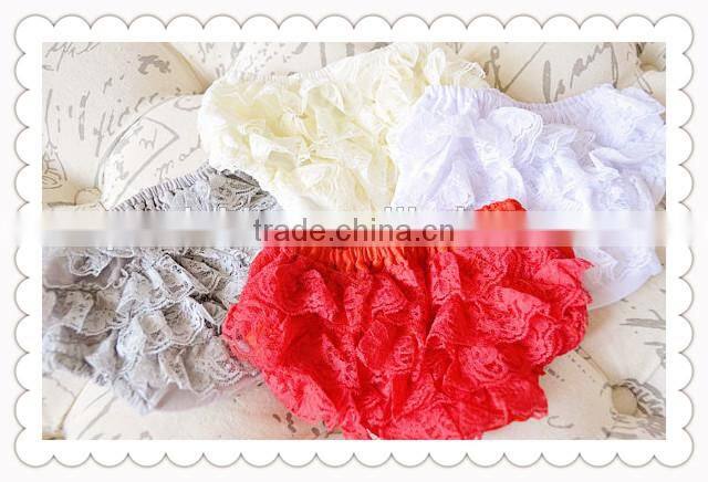 Hot Sale Kids Wear Dubai Baby Bloomers Ruffles Lace Infant Diaper Bloomer Wholesale