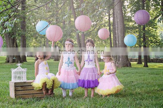Hot sale cute tutu skirts teen pettiskirt pettiskirt outfit cute girls skirt chiffon wholesale pettiskirts set for girls