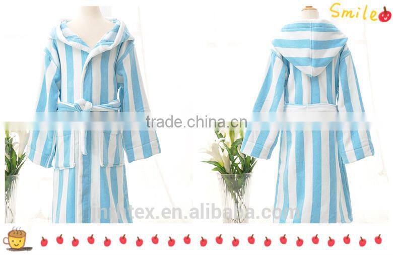 Kids and baby products cotton velour cloth stripe bathrobes wholesale