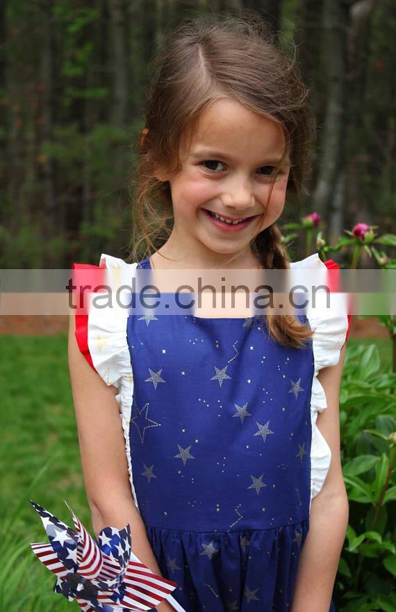 4th Of July Girls Cotton Frock Designs Ruffled Dress Summer