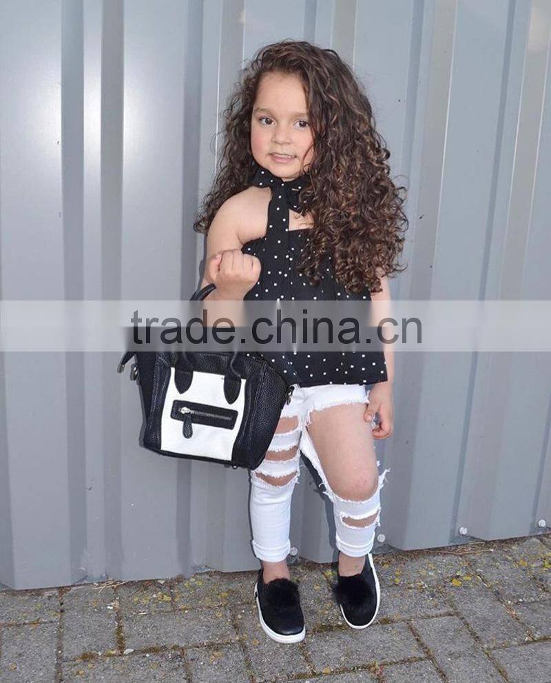 S17442A Summer style girls fashion casual set children clothing outfits