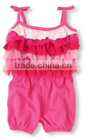 factory direct wholesale clothing Sweet Ruffle Romper Ribbon Strap Jumpsuit stylish flair flouncing cotton Teddies
