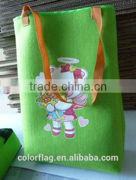 handmade felt bag, custom handmade felt bag, green handmade felt bag