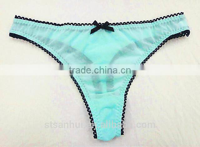 Stylish pictures of women in transparent panties with solid and fresh light blue fabric