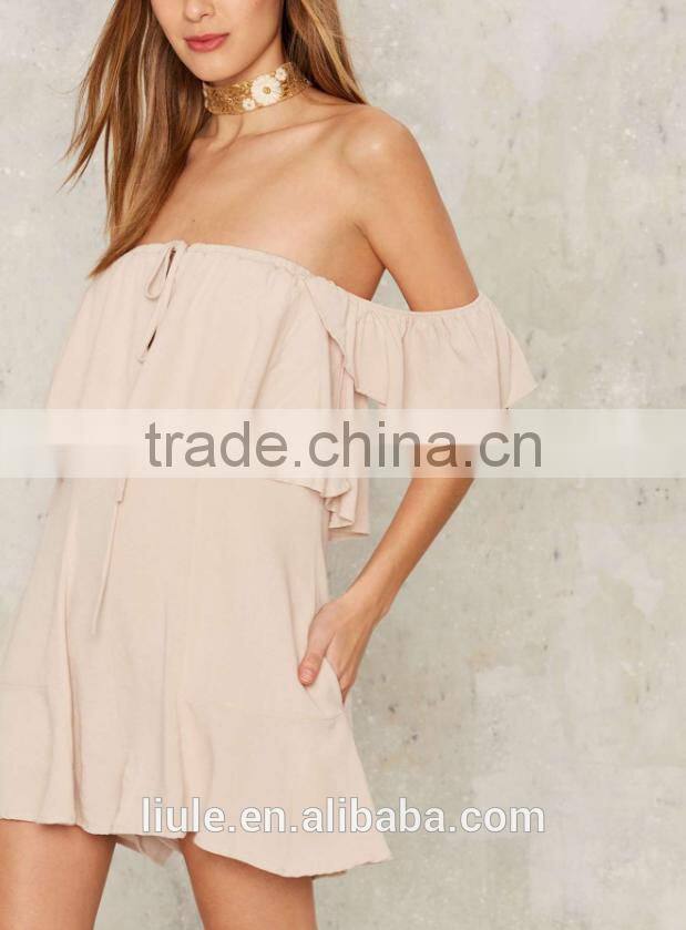 New design Off-the-Shoulder Sexy Women Romper short sleeves jumpsuite