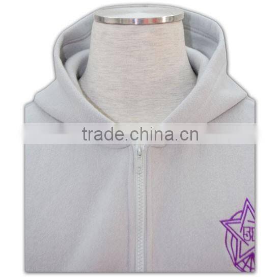 2016 New Customized wholesale shiny black 100% polyester satin grey zip hoodie