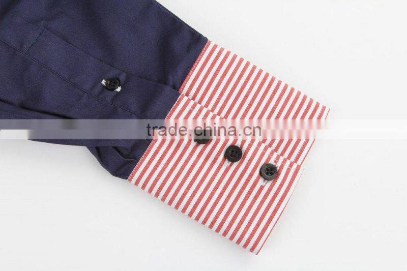 custom double collarcontrast color spandex cotton dress shirts