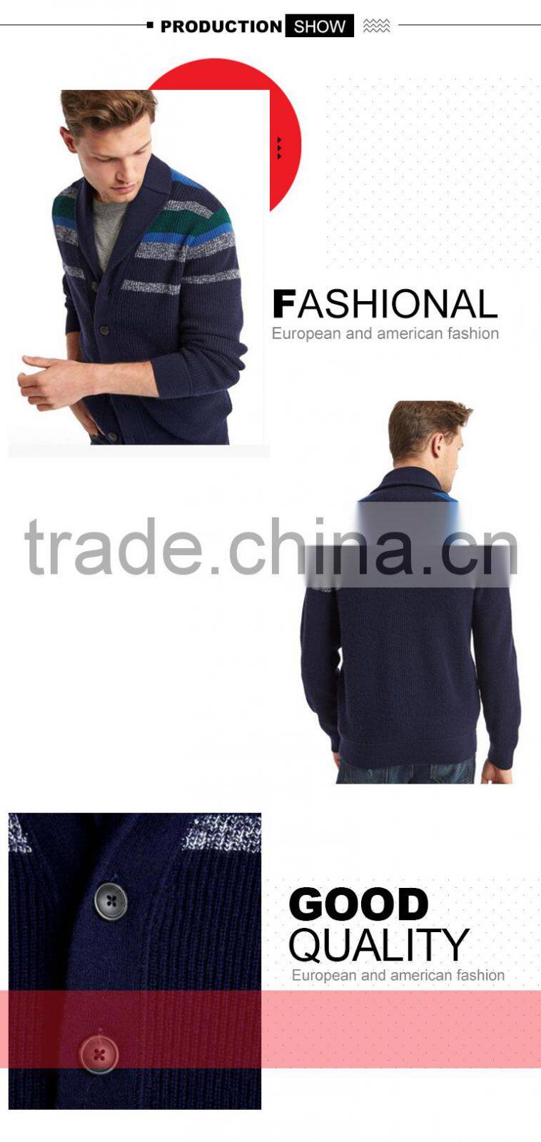 Men casual soft button up knit cardigan with wholesale price