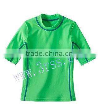 children's short sleeve rash t shirt green for boy
