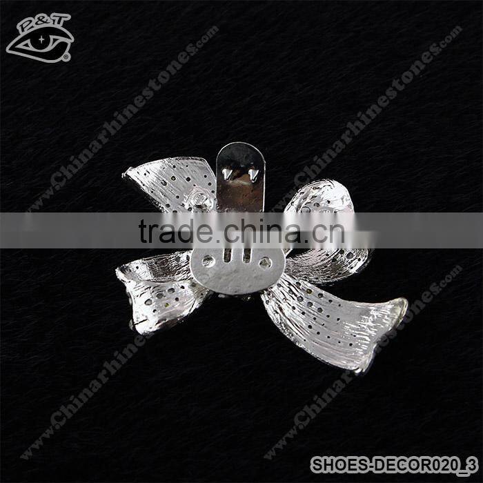 Fashion Classical Bow Tie Shaped Crystal Rhinestone Ornament Accessories with metal clip for high heel shoe wedding shoes