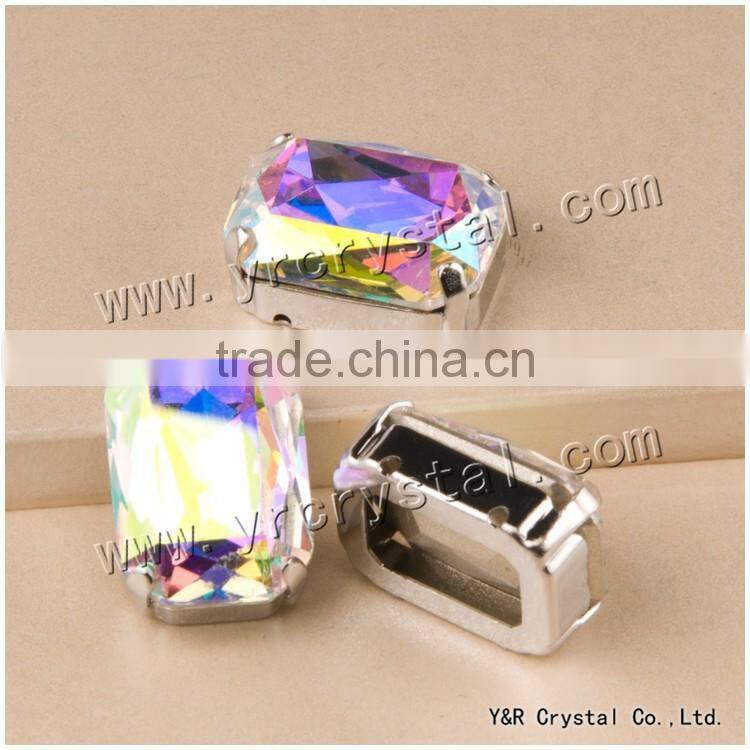 fancy cut fancy crystal glass stone octagon crystal with claw