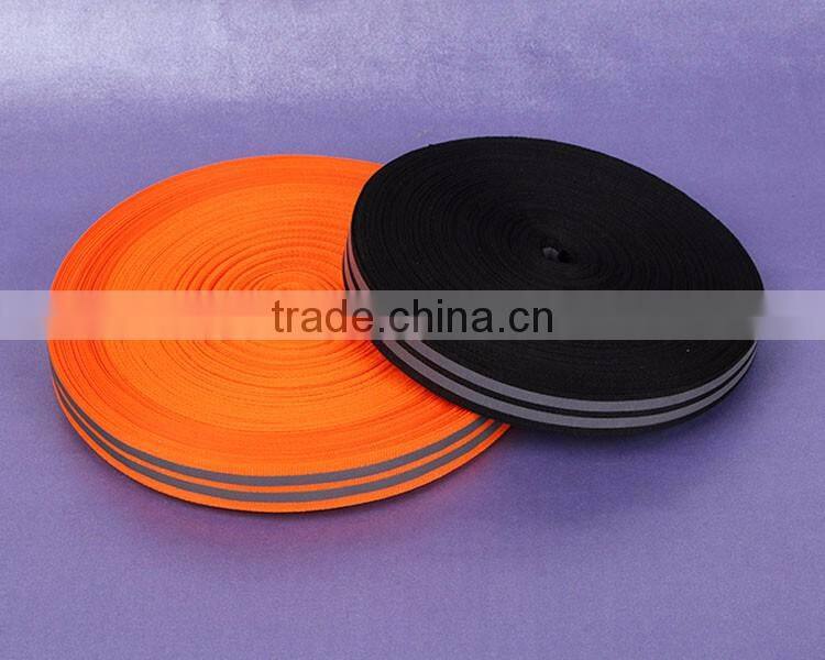 Fluorescent green spandex fabric reflective webbing ribbon for making safety vest