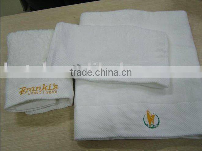 Custom logo hotel dobby border towels