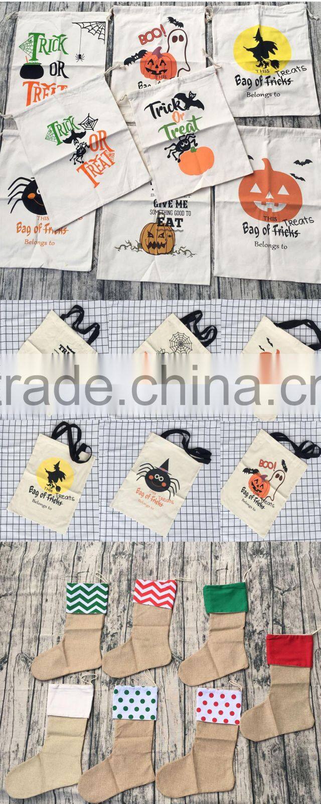 Wholesale cheap back santa super cotton sacks with drawstring christmas high quality canvas gift sacks bags