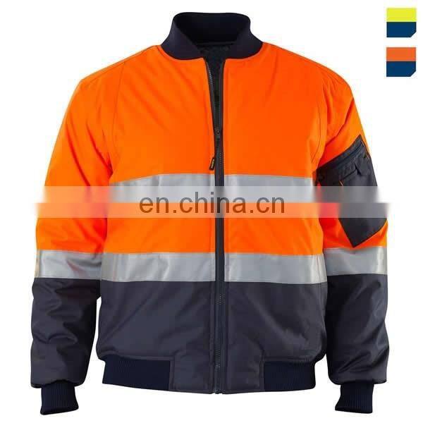 High visibility reflective quilted waterproof winter work coat/ Parka