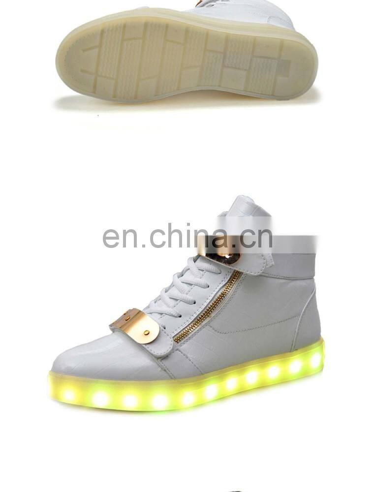 Wholesale footwear New design Ladies light shoes Men women dancing shoes luminous high cut LED shoes sneakers