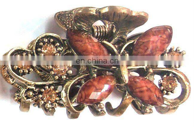 Flower Shape Crystal Rhinestone Hair Claw Clip