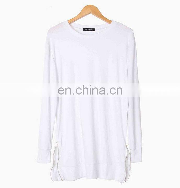 Alibaba Manufacturer Men's Long Sleeve Zip Sweatshirts Pullover Jumper Tee Tops T-shirt