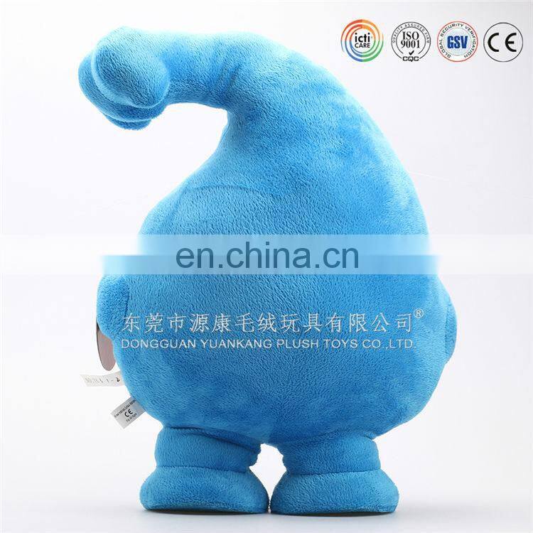 Lovely blue water-drop plush enterprise mascot toy