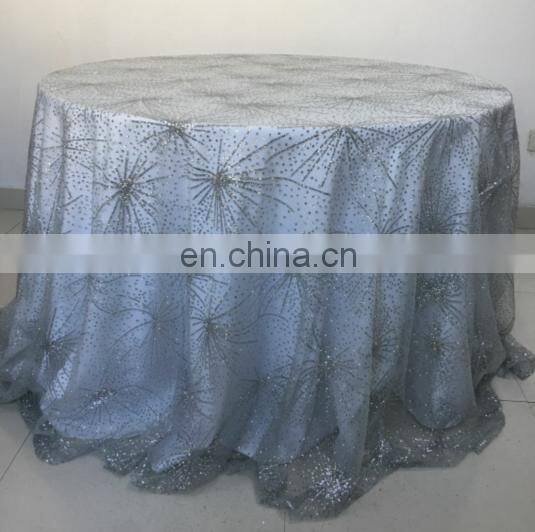 TC219B restaurant silver sequence elegant table cloth dubai