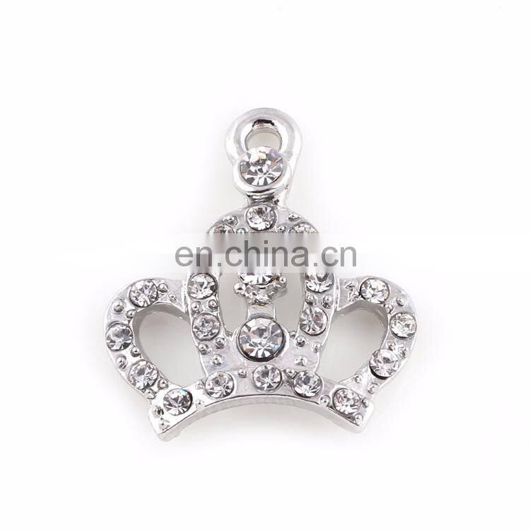 Jewelry Finding Wholesale Zinc Alloy Full Crystal Crown Charm For DIY