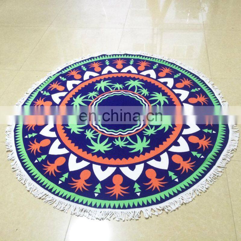 M0050 Micro Fiber Round 'Roundie' Beach Towel With Tassels