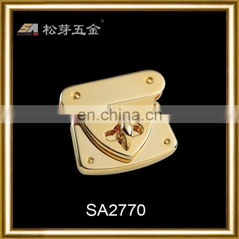 High-End Quality Bag And Luggage Metal Clasp, 18K Gold Plated Twist Lock, Metal Hand Bag End Clasp